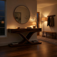 Two-Drawer Console Table with a Crossed Ribbon Base, view 6