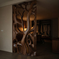 Solid Wood Room Divider Sculptural Living Dining Space, view 6