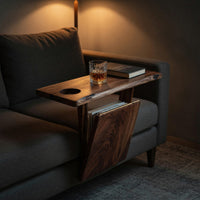 Solid Wood Sofa Arm Table Farmhouse Armrest Rustic, view 6