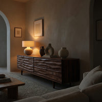 Solid Wood Sideboard Luxury Sculpted Living Room, view 6
