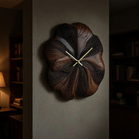Solid Wood Clock Floral Wall Decor Living Room, view 6