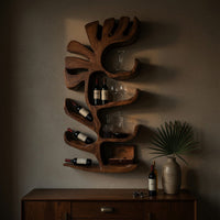 Solid Wood Wine Rack Farmhouse Wall Apartment Bar Display Feature, view 6