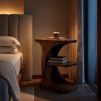 Solid Wood Nightstand With Storage Levels Bedroom, view 6