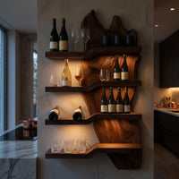 Solid Wood Wine Rack Minimalist Kitchen Wall, view 6