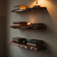 Solid Wood Natural Wood Floating Shelves Solid Shelf Living Room Holiday, view 6