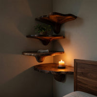 Solid Wood Mushroom Shelf Handcrafted Solid Entryway Living Room, view 6