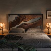 Solid Wood Headboard Artistic Live Edge Bedroom Centerpiece 1, view 6