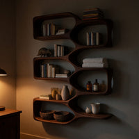 Solid Wood Wall Mounted Shelf Cozy Living Room, view 6
