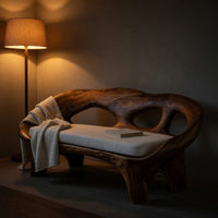 Solid Wood Sofa Curved Natural Living, view 6