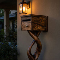 Solid Wood Mailbox Post Farmhouse Solid Sculpture Garden, view 6