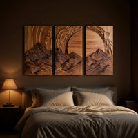 Layered Peaks and Rising Sun Wall Art, Set of Three, view 6 — view 6
