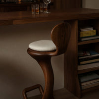 Solid Wood Bar Stool Sculptural Organic Kitchen Interiors, view 6
