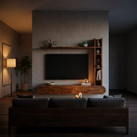 Wall-Mounted Floating Console With Tall Display Shelf, view 6