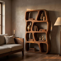 Scandinavian Artistic Bookshelf Display Organizer For Bedroom Space, view 6