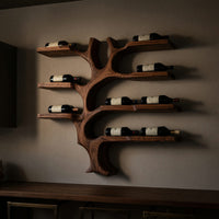Solid Wood Wine Rack Wall Mounted Branch Holder Kitchen, view 6