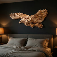 Diving Eagle Wall Sculpture in Pale Honey Hardwood, view 6 — view 6