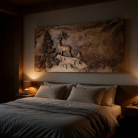 Standing Stag on a Live-Edge Slab, Wall Art Made to Order, view 6 — view 6