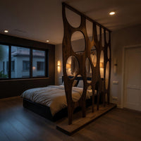 Solid Wood Room Divider With Openwork Bedroom Living, view 6