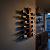 Solid Wood Wine Rack Wall Mounted Bar Storage, view 6