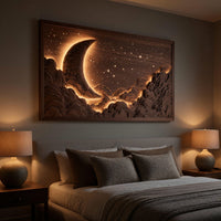 Backlit Moon and Cloud Wall Art, Framed and Made to Order, view 6 — view 6