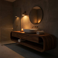 Solid Wood Bathroom Vanity Wall Mounted With Drawers, view 6