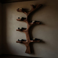 Solid Wood Wine Rack Rustic Branch Style Home Bar, view 6