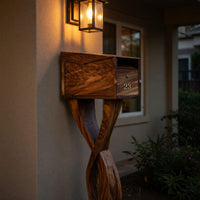 Solid Wood Mailbox Post Solid Sculpture Garden Yard Decoration, view 6