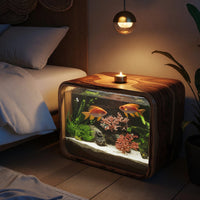 Solid Wood Aquarium Stand Nightstand With Storage Bedroom Living Room Display, view 6