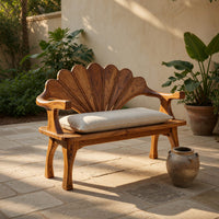 Solid Wood Outdoor Garden Bench Live Edge Entryway Interior Styling, view 6