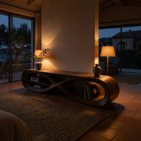 TV Console for a Living Room That Plays Records, view 6