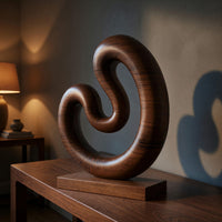Solid Wood Sculpture Wall Art Farmhouse Large Twisted Spiral Floor Contemporary, view 6