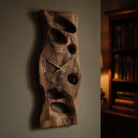 Solid Wood Clock Carved Wall Living Room, view 6