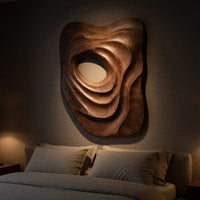 Nested Spiral Walnut Wall Relief with Open Center, view 6 — view 6