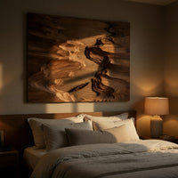 Hand-Carved Slot Canyon Wall Sculpture With a Lone Canoe, view 6 — view 6