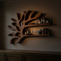 Solid Wood Wine Rack Industrial Wall Entryway Beverage Arrangement Unit, view 6