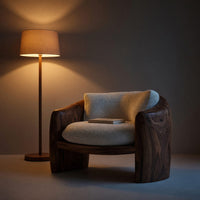 Solid Wood Chair Lounge Sculptural Form Living Room, view 6