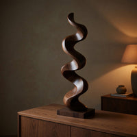 Solid Wood Sculpture Wall Art Mid Century Handmade Living Space, view 6