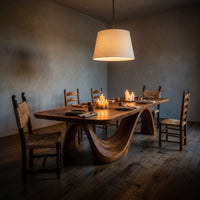 Minimalist Irregular Dining Table For Apartment Dining Area, view 6