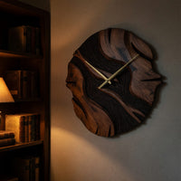 Solid Wood Clock Sculptural Wall Living Room, view 6