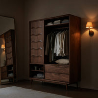 Solid Wood Wardrobe With Drawers Bedroom, view 6