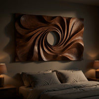 Petalfall Wood Wall Sculpture in Swirled Walnut, view 6 — view 6