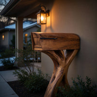 Solid Wood Mailbox Post Solid Sculpture Patio Garden Yard, view 6
