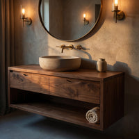 Solid Wood Bathroom Vanity Handcrafted Cabinet, view 6