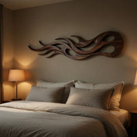 Ember Crest Walnut Wall Sculpture with Coiled Tail, view 6 — view 6