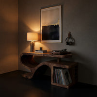 Solid Wood Record Player Stand Minimalist Organic Modern Loft, view 6