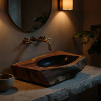 Solid Wood Sink Vanity Mid Century Solid Bathroom Furniture, view 6
