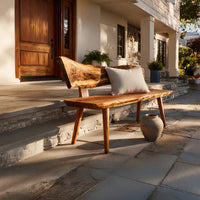 Solid Wood Outdoor Garden Bench Minimal Green, view 6