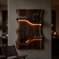 Solid Wood Wine Rack Scandinavian Multi Tier Shelf Living Room, view 6