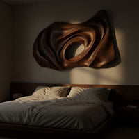 Nested Ovals in a Carved Walnut Wall Sculpture, view 6 — view 6