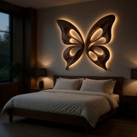 Two Walnut Halves, One Butterfly Wall Sculpture, view 6 — view 6